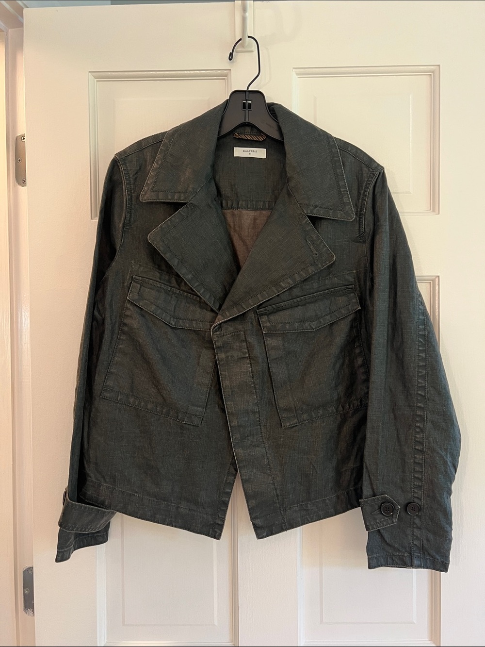 NWOT Billy Reid Coated Linen Moto Jacket Size M